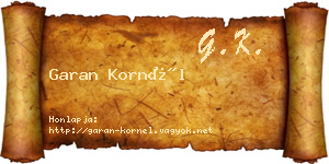 Garan Kornél névjegykártya
