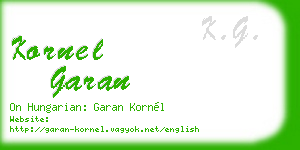 kornel garan business card