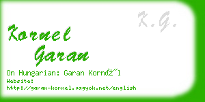 kornel garan business card